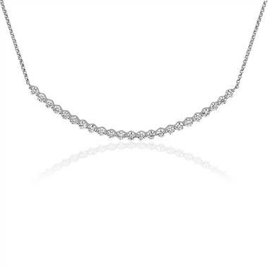 Floating Diamond Smile Necklace in 14k White Gold (1 ct. tw.)