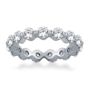 Floating Round Diamond Eternity Ring in 18K White Gold (2.10 - 2.55 cttw.)