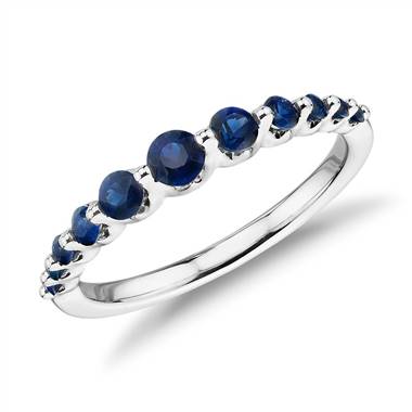 "Floating Sapphire Ring in 14k White Gold (1.4mm)"