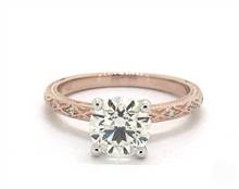 Floral Blossom & Pave Notes Engagement Ring in 14K Rose Gold 4mm Width Band (Setting Price) | James Allen