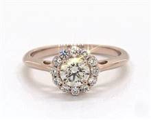 Floral Halo Classic Engagement Ring in 14K Rose Gold 2.00mm Width Band (Setting Price) | James Allen