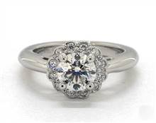 Floral Halo Classic Engagement Ring in 14K White Gold 2.00mm Width Band (Setting Price) | James Allen