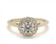 Floral Halo Classic Engagement Ring in 14K Yellow Gold 2.00mm Width Band (Setting Price) | James Allen