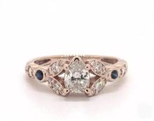 Floral-Side-Stone & Sapphire Accent Engagement Ring in 14K Rose Gold 2.20mm Width Band (Setting Price) | James Allen