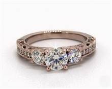 Floral Undergallery & Vintage Syle Engagement Ring in 14K Rose Gold 2.50mm Width Band (Setting Price) | James Allen