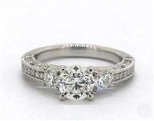 Floral Undergallery & Vintage Syle Engagement Ring in 14K White Gold 2.50mm Width Band (Setting Price) | James Allen