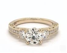 Floral Undergallery & Vintage Syle Engagement Ring in 14K Yellow Gold 2.50mm Width Band (Setting Price) | James Allen