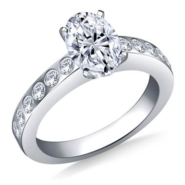 Flush Set Diamond Engagement Ring In Platinum (1/3 cttw)