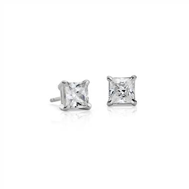 Four-Prong Earrings in Platinum