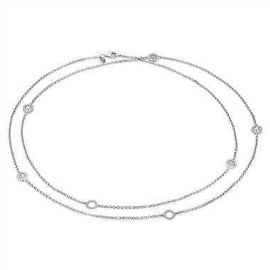 Frances Gadbois Long Disc Station Link Necklace in Sterling Silver
