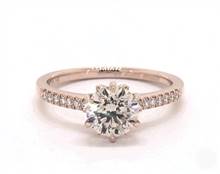 French Cut Pave, Floral Head Assembly Engagement Ring in 14K Rose Gold 1.80mm Width Band (Setting Price) | James Allen