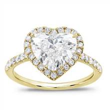 French Cut Pave Heart Halo Engagement Setting | Adiamor