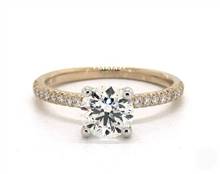 French Cut Petite Pave Engagement Ring in 14K Yellow Gold 4mm Width Band (Setting Price) | James Allen