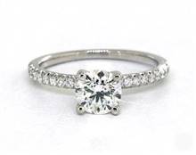 French Cut Petite Pave Engagement Ring in Platinum 4mm Width Band (Setting Price) | James Allen