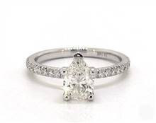 French Cut Petite Pave Flush Fit Engagement Ring in 14K White Gold 4mm Width Band (Setting Price) | James Allen