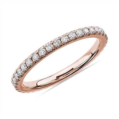 French Pave Diamond Eternity Ring in 14k Rose Gold (1/2 ct. tw.)