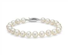Freshwater Cultured Pearl 6.5" Bracelet In 14k White Gold (7.0-7.5mm) | Blue Nile