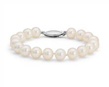 Freshwater Cultured Pearl 7.5" Bracelet In 14k White Gold (8.0-8.5mm) | Blue Nile