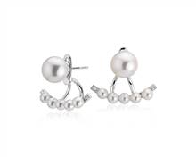 Freshwater Cultured Pearl Earrings With Smile Jacket In Sterling Silver (3-8mm) | Blue Nile