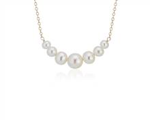 Freshwater Cultured Pearl Smile Necklace In 14k Yellow Gold (3.5-6.5mm) | Blue Nile