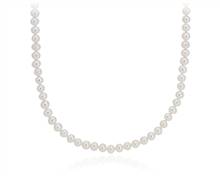 Freshwater Cultured Pearl Strand 16" Necklace In 14k White Gold (3.5-4mm) | Blue Nile