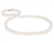 Freshwater Cultured Pearl Strand 16" Necklace In14k White Gold (7.0-7.5mm) | Blue Nile