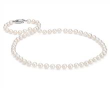 Freshwater Cultured Pearl Strand 24" Necklace In 14k White Gold (6-6.5mm) | Blue Nile