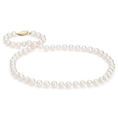 "Freshwater Cultured Pearl Strand with 14k Yellow Gold (7.0-7.5mm)"