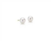 Freshwater Cultured Pearl Stud Earrings In 14k Yellow Gold (6mm) | Blue Nile