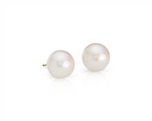 Freshwater Cultured Pearl Stud Earrings In 14k Yellow Gold (9mm) | Blue Nile