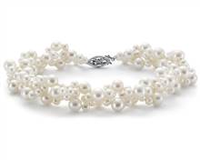 Freshwater Cultured Pearl Woven Bracelet In 14k White Gold (3-5mm) | Blue Nile