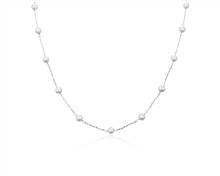 Freshwater Pearl Stationed Necklace In Sterling Silver | Blue Nile