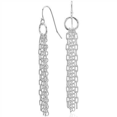 "Fringe Chandelier Drop Earrings in Sterling Silver"