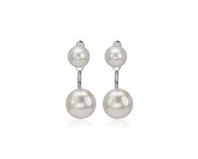 Front-Back Freshwater Cultured Pearl Earrings In Sterling Silver | Blue Nile