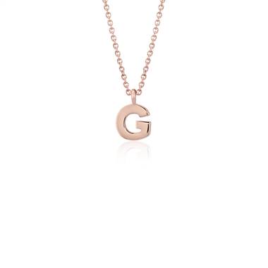 "G" Mini Initial Pendant in 14k Rose Gold