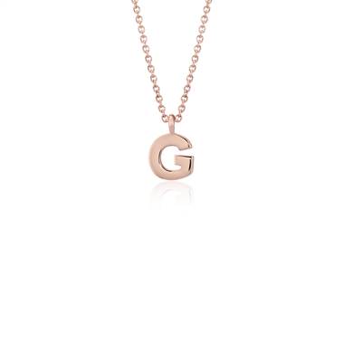 "G" Mini Initial Pendant in 14k Rose Gold