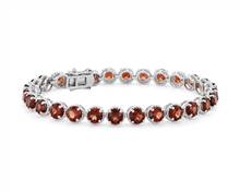 Garnet Round Rope Bracelet In Sterling Silver (5mm) | Blue Nile