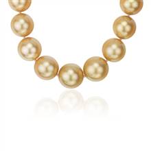 Golden South Sea Cultured Pearl Necklace with Diamond Clasp in 18k Yellow Gold (12-14mm) | Blue Nile