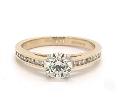 Gorgeous 24-Diamond Channel-Set Engagement Ring in 14K Yellow Gold 4mm Width Band (Setting Price)