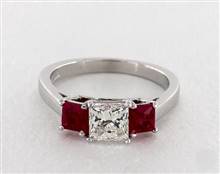 Gorgeous Princess-Ruby 3-Stone .67ctw Engagement Ring in 14K White Gold 2.20mm Width Band (Setting Price) | James Allen