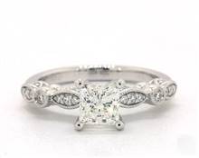 Gorgeous Vintage Inspired Diamond Engagement Ring in 14K White Gold 4mm Width Band (Setting Price) | James Allen