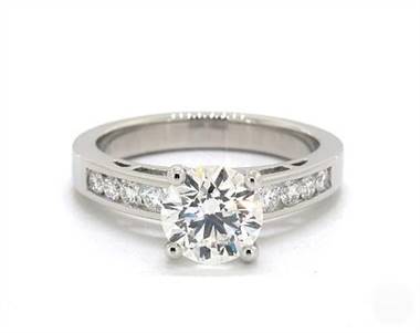 Graduated Cathedral Channel-Set Engagement Ring in Platinum 4mm Width Band (Setting Price)