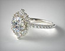 Graduated Halo Diamond Engagement Ring in 14K White Gold 1.90mm Width Band (Setting Price) | James Allen