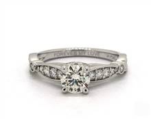 Graduated Pave, Embossed Designer Vintage Engagement Ring in 14K White Gold 3.00mm Width Band (Setting Price) | James Allen