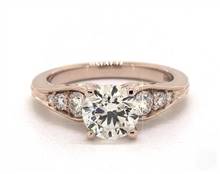 Graduated Swirl Side-Stone Engagement Ring in 14K Rose Gold 4mm Width Band (Setting Price) | James Allen