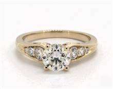 Graduated Swirl Side-Stone Engagement Ring in 18K Yellow Gold 4mm Width Band (Setting Price) | James Allen
