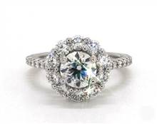 Grande Halo Pave 28-Diamond 1.0ctw Engagement Ring in Platinum 1.60mm Width Band (Setting Price) | James Allen