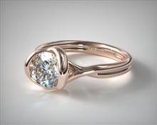 Half Bezel Knot Solitaire Engagement Ring in 14K Rose Gold 2.70mm Width Band (Setting Price) | James Allen