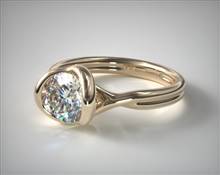 Half Bezel Knot Solitaire Engagement Ring in 18K Yellow Gold 2.70mm Width Band (Setting Price) | James Allen