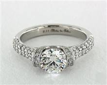 Half-Bezel Tension Wide Pave Shank Engagement Ring in 14K White Gold 2.50mm Width Band (Setting Price) | James Allen